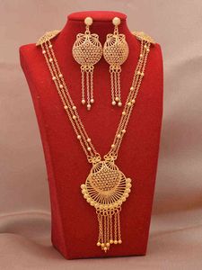 Dubai Jewelry sets K gold plated luxury African wedding gifts bridal bracelet necklace earrings ring jewellery set for women