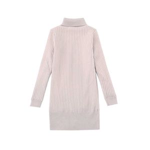 Básico Sweater-Dress Idade para 4 - 14 Anos Adolescentes Preto Tricotar Preto Frocks 2021 Nova Chegada Outono Inverno Crianças Quentes Roupas Q0716