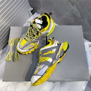 2022 Diseñador de lujo Zapatos de vestir con brillo Tess.s.gomma Zapatillas de deporte con cordones amarillos con caja