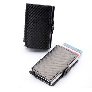 Män kasey Carbon Fiber RFID Slim minimalistiska bifold korthållare affärsplånböcker