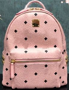 Genuine Leather Fashion punk rivet backpack school bag Luggages unisex backpacks student bags men women Knapsack Mochila Back Pack