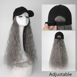 Caps & Hats 5 Colors Wig 2 In 1Girl Fashion Women Hat Synthetic Wave Long Curly Baseball Cool Protected Easy For Party Screen Face