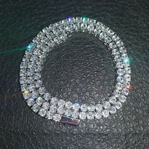 Mens Diamond Iced Out Tennis Gold Chain Halsband Fashion Hip Hop smycken halsband 4mm