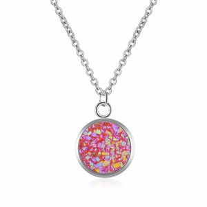 Fashion Removable Necklace for Women Stainless Steel DIY Colorful Resin Charm Pendants Necklaces