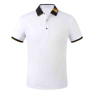 Men's Polos Classic Letter and Striped Pattern Mens Fashion Tops Polo Shirt Contrast Color Casual Short Sleeve Men Tees