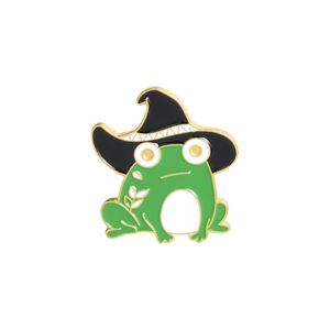 Cute Enamel Frog Magic Brooches Pins Animal Brooch Lapel Pin Badge for Women Kids Fashion Jewelry Will and Sandy