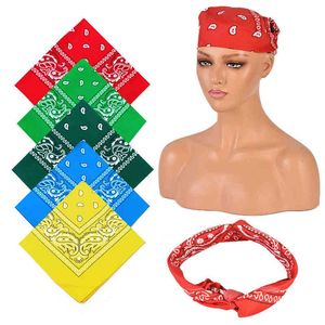 Bohemian Bandana Bantlar Kızlar Kadınlar Için Unisex Baskılı Sarılı Kare Eşarp Türban Vintage Saç Aksesuarları 2021 Yeni Y1229