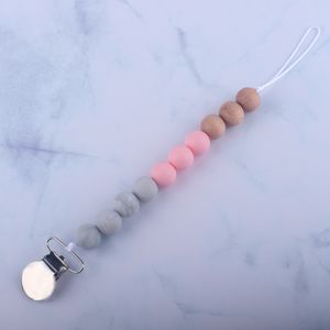 Nowe klipy łańcucha pacyfieru z koralikami dla niemowląt z osłoną zagraniczną rękę handlową Made Natural Enfant Baby Crow Bacifiers Holder 304 K2