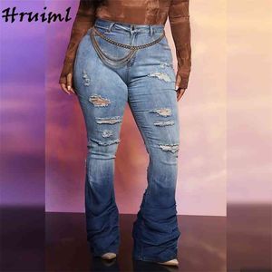 Pantolon Rahat Skinny Ince Pantolon Kadın Moda Varış Denim Placket Fermuar Cep Düğmesi Ile 210513 Için Orta Bel