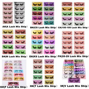 3D Mink Eyelashes Wholesale Mix Style Soft Natural Faux Hair False Fake Eye Lashes Extension Makeup Tools 8 kinds of Series for Optional