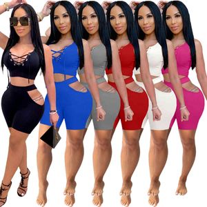 Women Two Pieces Pants Tracksuits Summer Sleeveless Long Pants Outfits Sexy Vest Strap Desiger Sportswear Jogging Femme Clothing
