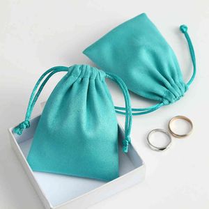 50 pz Flanella Velluto Velluto Greenstring Casindistretto Natale Cassy Gedding Bag Bag Business Business Business Jewelry Packaging Display