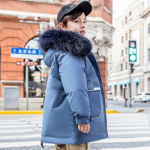 어린이 의류 여자 겨울 아래로 자켓 진짜 여우 모피 칼라 패딩 코트 아이들을위한 차가운 옷 파카 TZ943 H0910