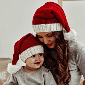 Рождественские родительские дочерние шапки мать и ребенок шляпа осень зима детей вязаные теплые шерстяные шапки девочки мальчики шансы шапки взрослые детские аксессуары