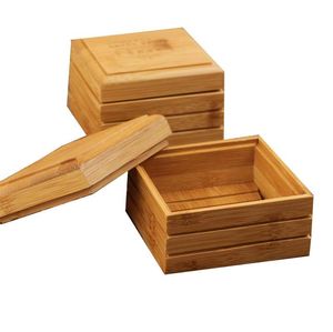 Novo Natural Bambu Sabonete Caixa De Bambu Bambu Saboneira Titular De Armazenamento Soap Rack Caixa Recipiente Para Banheiro Banheiro Banheiro Fast Mar Rápido