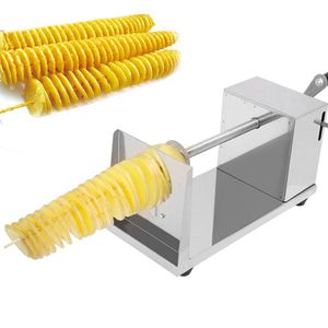 Manuel Paslanmaz Çelik Patates Twister Dilimleme Patates Kesici Spiral Kesme Makinesi Fransız Fry Tornado Patates Kulesi