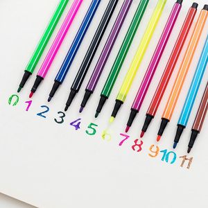 Highlighters Lucky Black можно вычистить 12 18 24 цветные акварельные ручки детские граффити росписью учеников призы