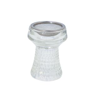 Clear Glass Hookah Bowls Premium Shisha Tobacco Bowl med rostfritt stål Mesh Chicha Narguile Slang Tillbehör