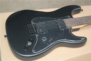 Tienda de fábrica Matte Black Pickups Parts Rosewood Fretboard St 6 cuerdas Guitarra eléctrica Guitarra