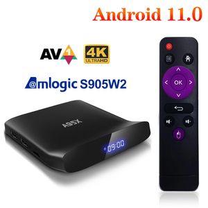 A95X W2 الروبوت 11 صندوق التلفزيون الذكي Amlogic S905W2 4GB 64GB دعم 5G Wifi 4K 60FPS VP9 BT5.0 YouTube Media Player 2G 16G A95XW2 F4