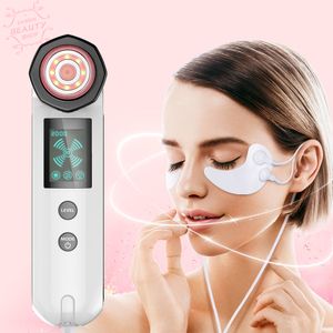 Bärbar 5 IN1 Vibration under ögonplåster RF-radiofrekventa rynk Removel Facial Skin Firming Machine