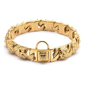 Bully-Halsband, Pitbull-Design, Goldkette für Hunde, personalisiertes Halsband, Leine, Bulldogge, Edelstahl, 32 mm Halskette, Haustierprodukt 210729