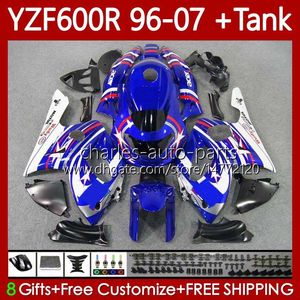 Fairings +Tank For YAMAHA YZF600R Thundercat YZF 600R 600 R 96 97 98 99 00 01 02 07 Body 86No.101 YZF-600R 1996 White blue 2003 2004 2005 2006 2007 YZF600-R 96-07 Bodywork