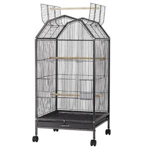 Bird Cages Large Breeding Birdhouse Loverbirds Parrot Cage Thrush Aviary Parakeets Iron Fence With Lockable Wheels High Capacity Litter Box