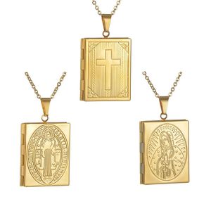Chains Fashion Religion Jesus Cross Bible Book Pendant Necklace Christian Choker Anniversary Gifts Po Box Frame Link Chain Jewelry