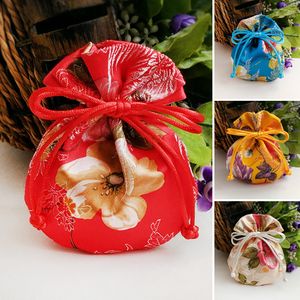 10 SZTUK Luksusowy Mały Saszetka Hanfu Torba Chiński Styl Retro Sznurka Brocade Prezent Etui Handmade Jedwabiu Satynowe Worzaki 10 x 12 cm