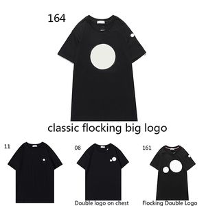 Camiseta masculina Classic Flocking Label Camiseta com etiqueta bordada France Camisas de marca de luxo tamanho S-XXL