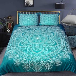 Bohemian 2/3 pezzi Boho Mandala Set biancheria da letto Twin Queen King Size Trapunte Copripiumino e federa Morbide lenzuola 210319