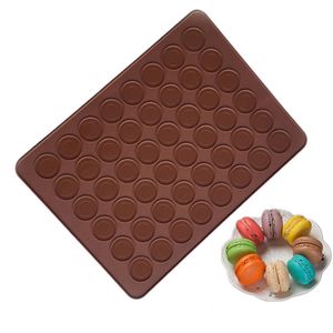 Macaron Silicone Moulds Mat Chocolate Mold 48 Grid Round Macarons Mats Biscuits Cake Molds Multifunction Kitchen Baking Tool BH5358 TYJ