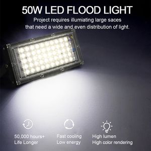 3 pçs / lote impermeável IP65 LED luz de inundação AC 220V-240V Holofotes LEDs Holofotes 50W Projetor Rua Ao Ar Livre Iluminação Da Parede Da Lâmpada de Parede