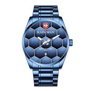 Kademan Brand High Definition Luminous Mens Watch Quartz Calendar Watches Leisure Простые мужские наручные часы