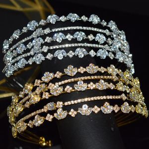 Структуры моды многослойные кристалл Tiaras Свадебные аксессуары для волос Bridal Band Headdress вечеринка Princess день рождения Crown Hoop