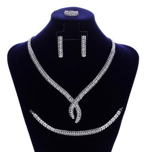 Wholesale bridal necklace earring and bracelet sets resale online - Earrings Necklace Jewelry Sets HADIYANA Classical Zirconia Fashion Women Wedding Bridal Ring And Bracelet Set CNY0104 Sieraden