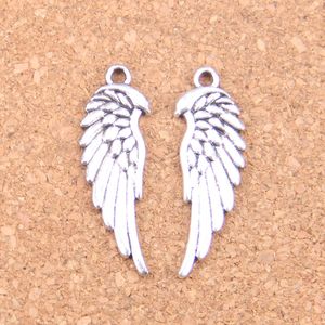 71st Antik Silver Bronze Plated Double Sided Angel Wings Charms Pendant DIY Halsband Armband Bangle Fynd 33 * 12mm