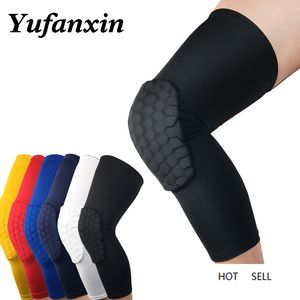 Long Basketball Knee Pads honeycomb anti-collision patella Leg outdoor Ski/Snowboard Sport Shin Guard