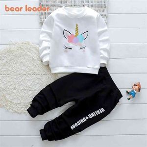 Autumn Children Clothing Boys Girls Clothes Unicorn Sweater Suit Baby Jacket Pants 2Pcs Set Toddler Kids Tracksuits 210429