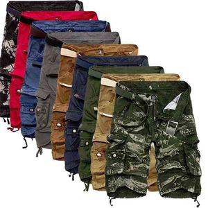Mens Militar Carga Shorts Marca Novo Exército Camuflagem Tactical Shorts Homens Algodão Solto Trabalho Casual Calças Curtas Plus Size 210322