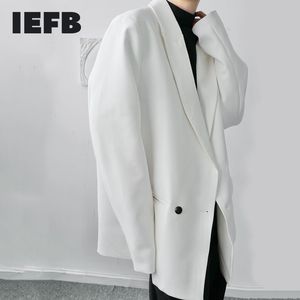 IEFB Männer Tragen Frühling Oversize Lose Zweireiher Blazer Mode Lose Schwarz Weiß Große Größe Anzug Mantel Männlich 9Y4025 210524