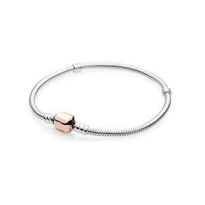 NUOVO 2021 100% argento sterling 925 braccialetto in oro rosa adatto regalo gioielli Fshion originale fai da te