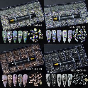 Crystal Nail Art Rhinestone Manicure Accessories 3D Acrylic Glitter Rhinestones Gems Beads Mixed Shape DIY Craft