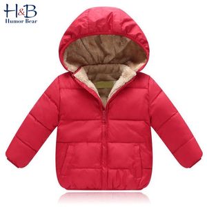 Winter Children'S Cotton Coat Plus Velvet Thickened Baby Hooded Jacket Girls And Boys Children' Down 210611