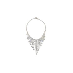 Bohemian Long Tassel Choker Rhinestone Smycken för Kvinnor Geometrisk Kristallteckning Halsbandskrage