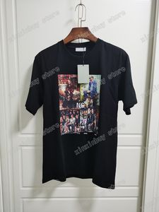 21SS Männer bedruckte T-Shirts Polos Designer Ölgemälde Paris Druckkleidung Kurzarm Herrenhemd Tag Weiß Schwarz 06