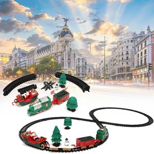 Christmas Musical Light Train Trees Box Set Carriage Kid Gift Toy Ornament Decor