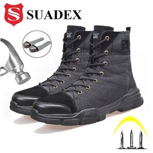 SUADEX SÄKERHET BOOTS ARBETSKOR FÖR MEN ORONTUTIBLE STEEL TOE CAP CONSTRUKTION Sneakers All Season 211217