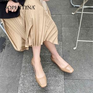 SOPHITINA Pompe da donna concise Scarpe fatte a mano in vera pelle Tacco spesso Stile tutto-fiammifero Due tipi di abbigliamento TPR Scarpe da donna SO997 210513